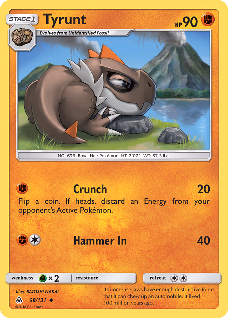Tyrunt Pokemon card (68/131, Forbidden Light)