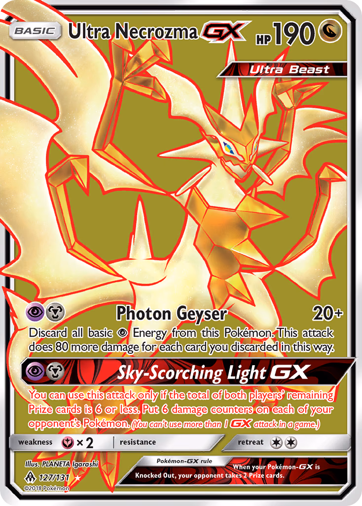 Ultra Necrozma-GX Pokemon card (127/131, Forbidden Light)
