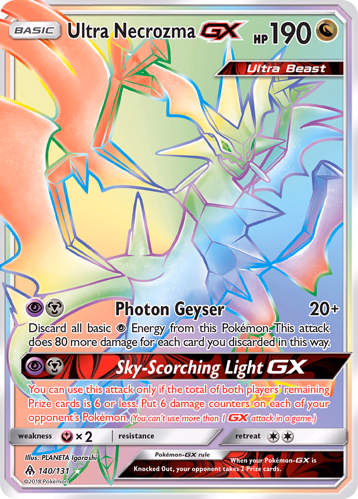 Ultra Necrozma-GX Pokemon card (140/131, Forbidden Light)