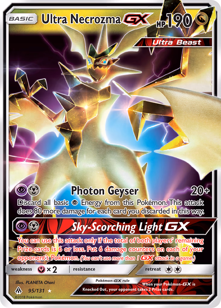 Ultra Necrozma-GX Pokemon card (95/131, Forbidden Light)