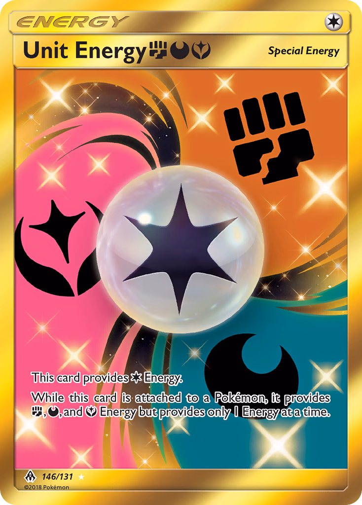 Unit Energy FightingDarknessFairy Pokemon card (146/131, Forbidden Light)