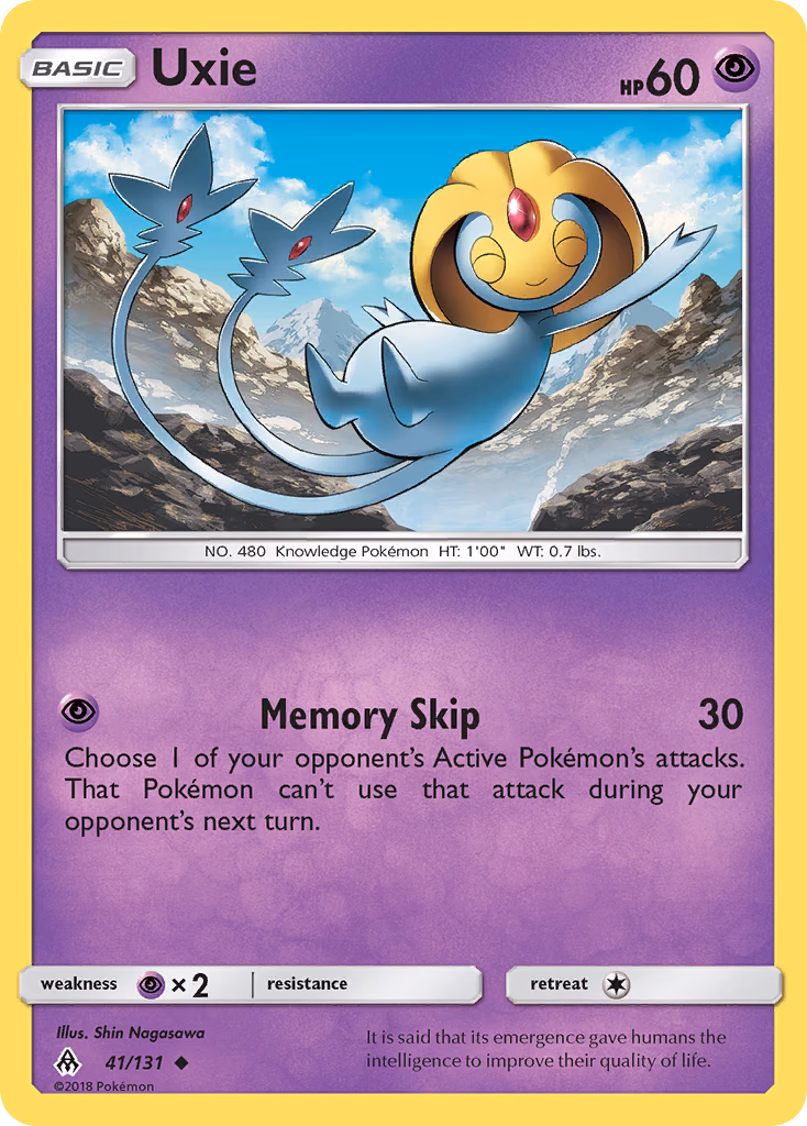 Uxie Pokemon card (41/131, Forbidden Light)