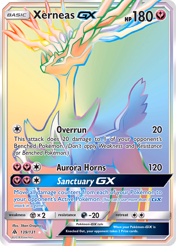 Xerneas-GX Pokemon card (139/131, Forbidden Light)