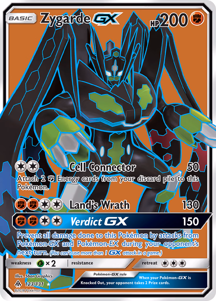 Zygarde-GX Pokemon card (123/131, Forbidden Light)