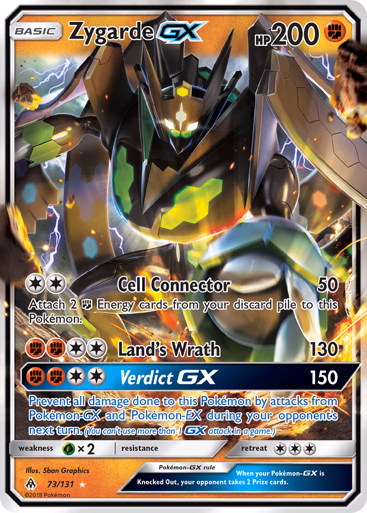 Zygarde-GX Pokemon card (73/131, Forbidden Light)