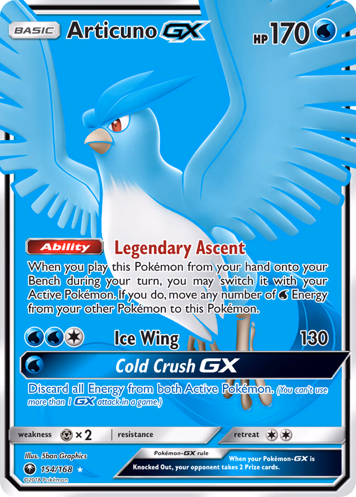 Articuno-GX Pokemon card (154/168, Celestial Storm)
