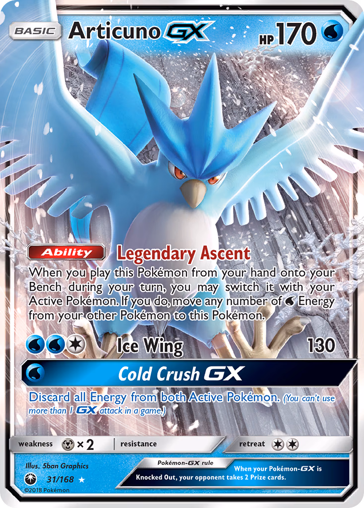 Articuno-GX Pokemon card (31/168, Celestial Storm)