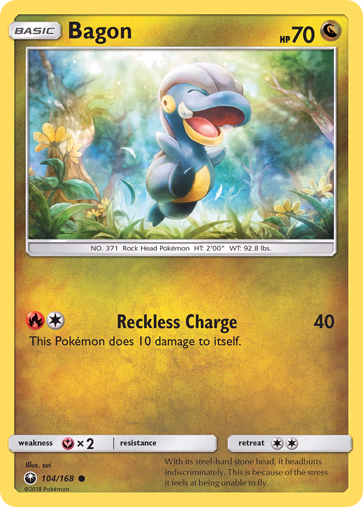 Bagon Pokemon card (104/168, Celestial Storm)
