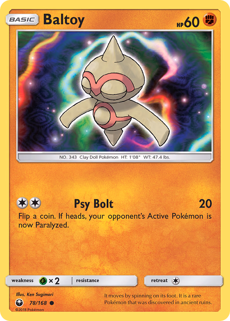 Baltoy Pokemon card (78/168, Celestial Storm)