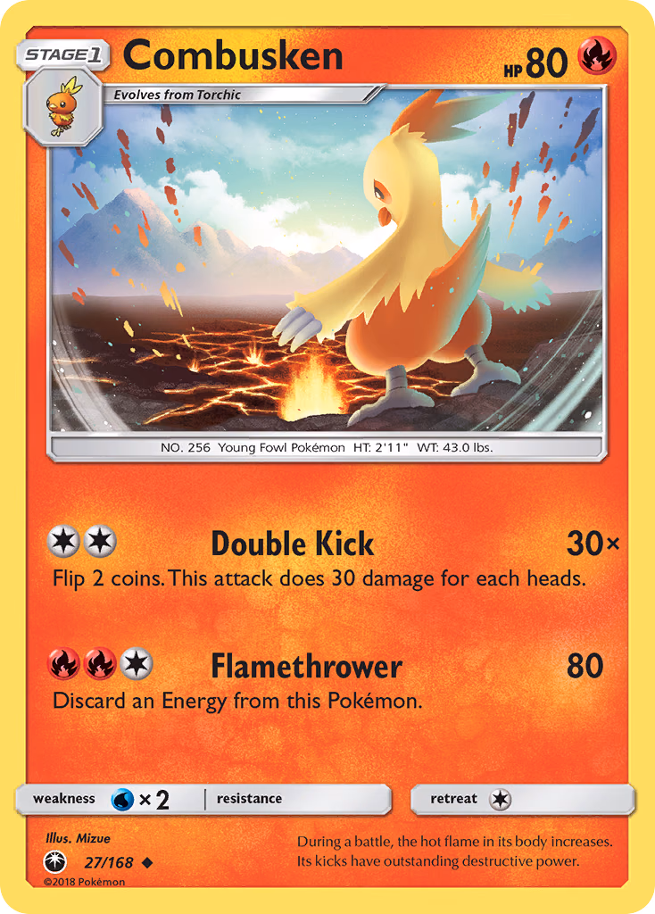 Combusken Pokemon card (27/168, Celestial Storm)