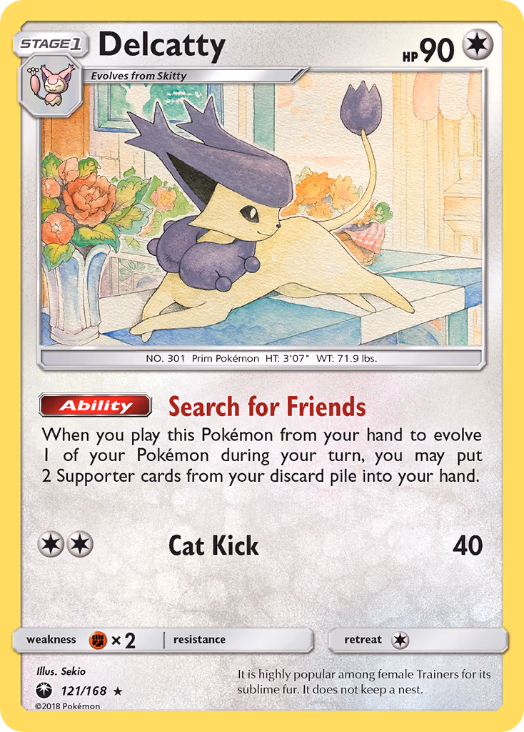 Delcatty Pokemon card (121/168, Celestial Storm)