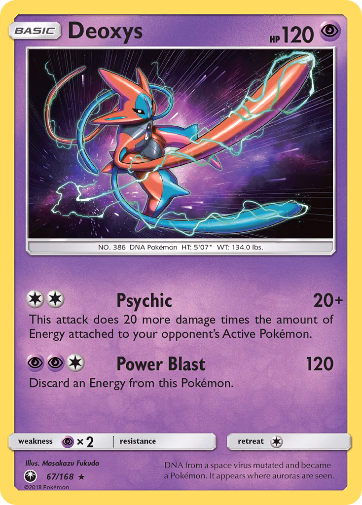 Deoxys Pokemon card (67/168, Celestial Storm)