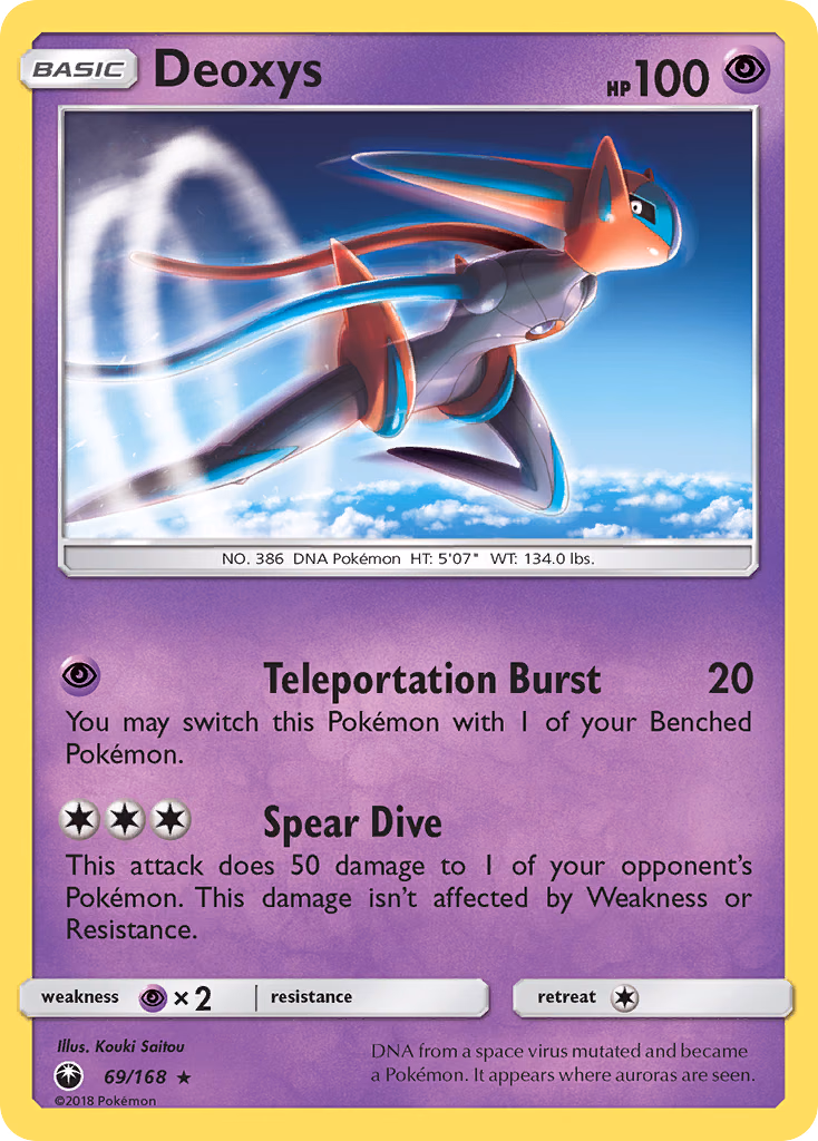 Deoxys Pokemon card (69/168, Celestial Storm)