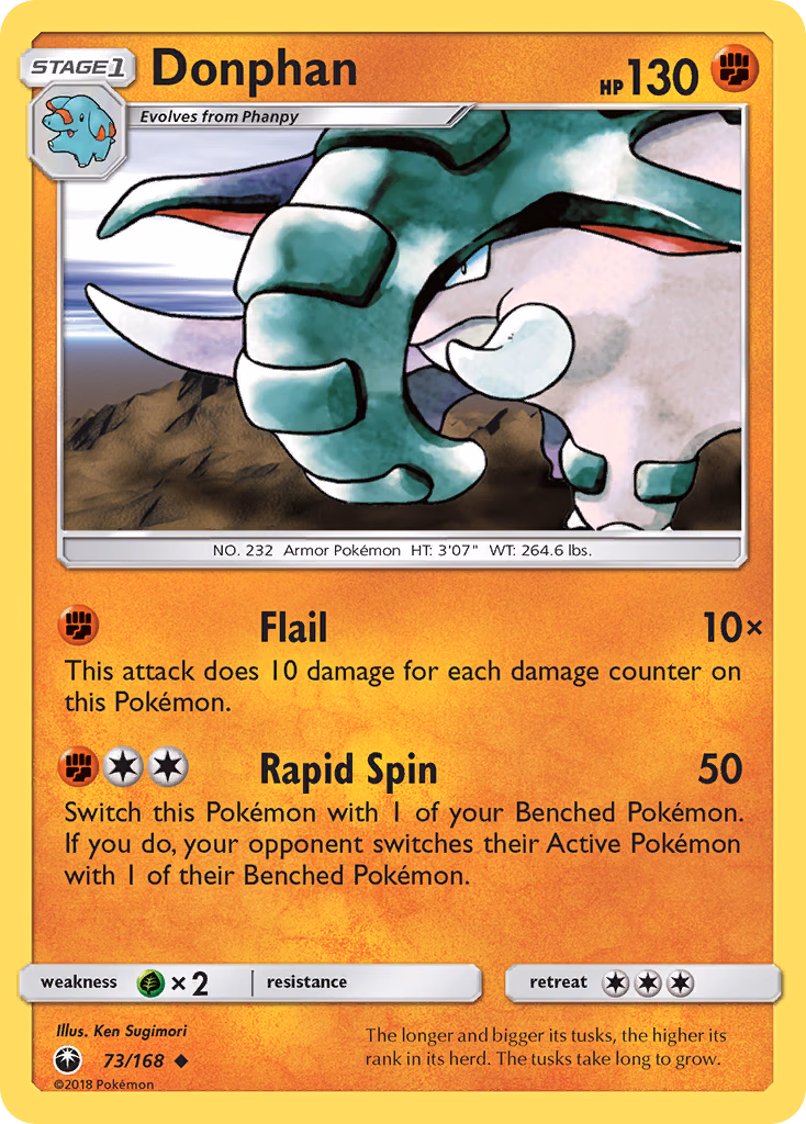 Donphan Pokemon card (73/168, Celestial Storm)
