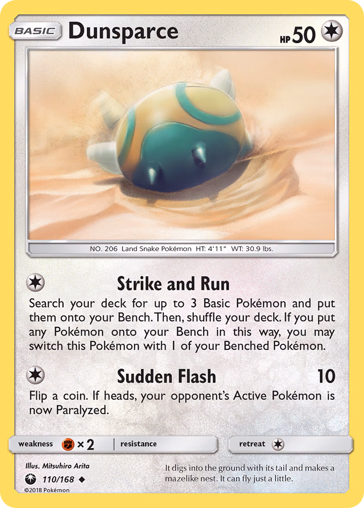 Dunsparce Pokemon card (110/168, Celestial Storm)