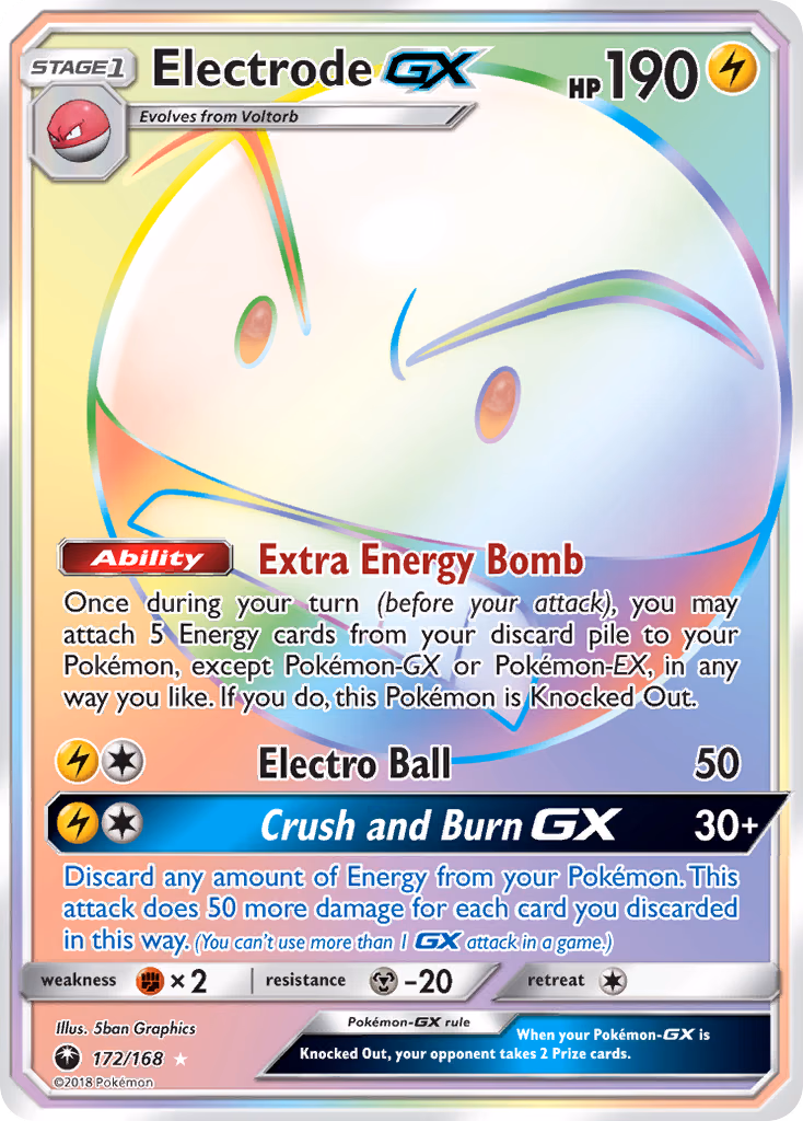 Electrode-GX Pokemon card (172/168, Celestial Storm)