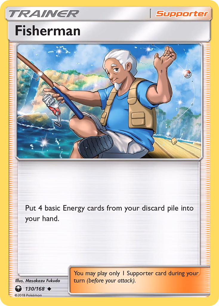 Fisherman Pokemon card (130/168, Celestial Storm)