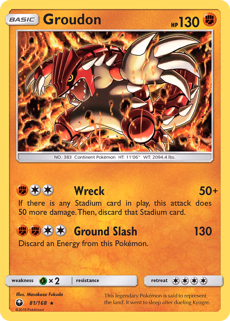 Groudon Pokemon card (81/168, Celestial Storm)