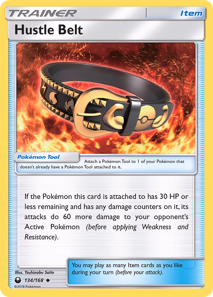 Hustle Belt Pokemon card (134/168, Celestial Storm)