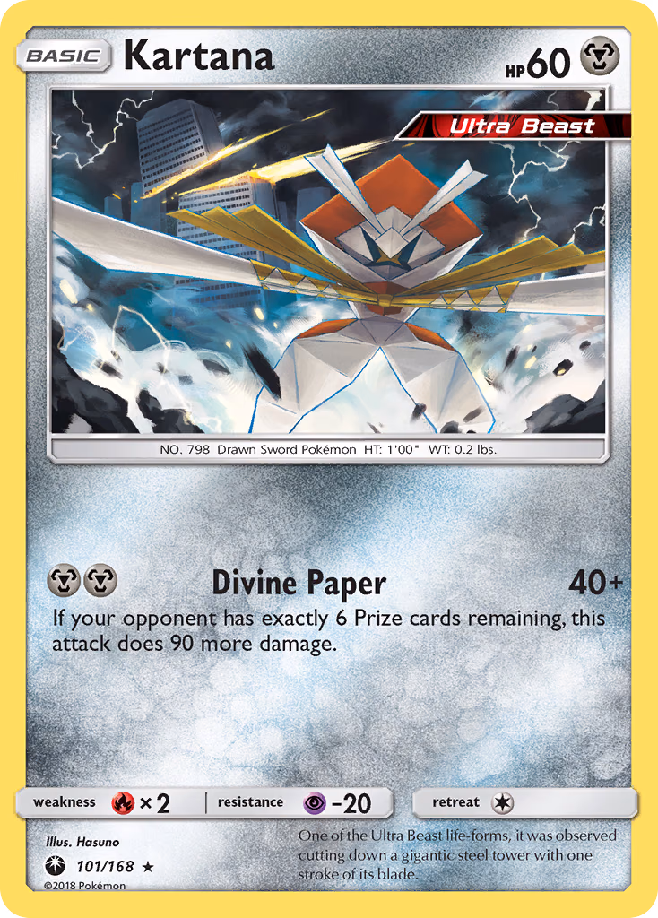 Kartana Pokemon card (101/168, Celestial Storm)