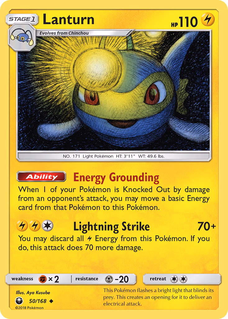 Lanturn Pokemon card (50/168, Celestial Storm)