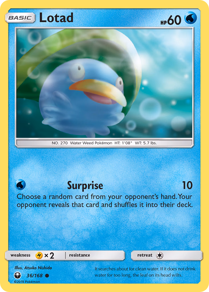 Lotad Pokemon card (36/168, Celestial Storm)