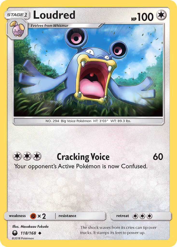 Loudred Pokemon card (118/168, Celestial Storm)