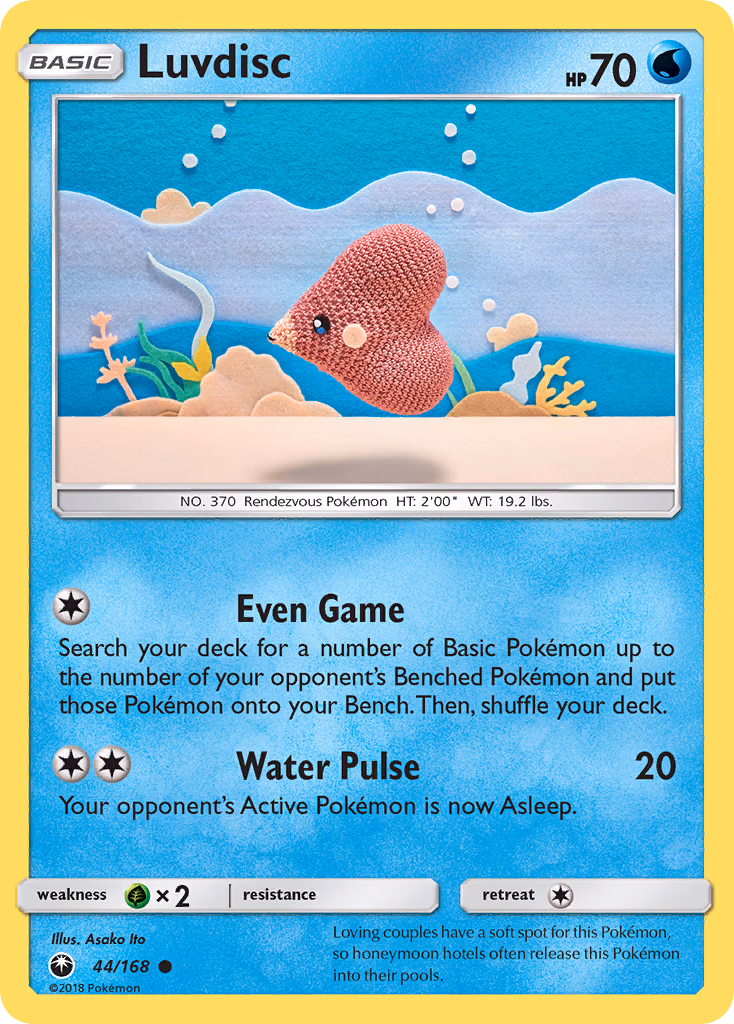 Luvdisc Pokemon card (44/168, Celestial Storm)