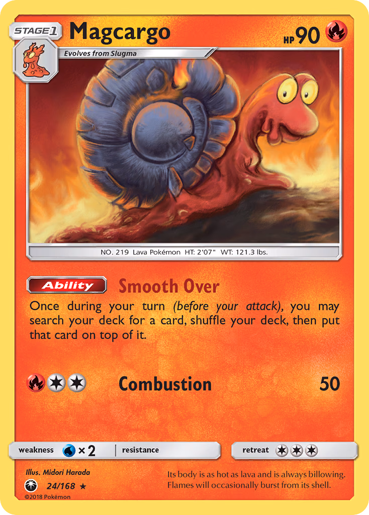 Magcargo Pokemon card (24/168, Celestial Storm)
