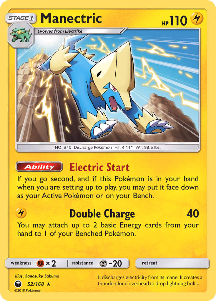 Manectric Pokemon card (52/168, Celestial Storm)