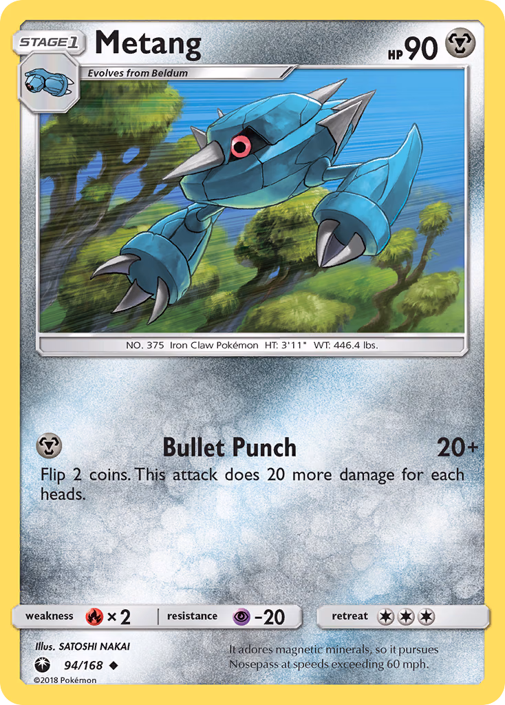 Metang Pokemon card (94/168, Celestial Storm)