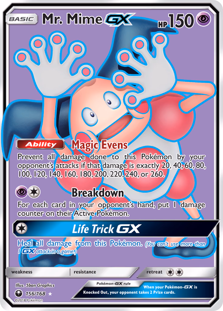 Mr. Mime-GX Pokemon card (156/168, Celestial Storm)