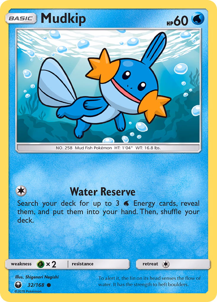 Mudkip Pokemon card (32/168, Celestial Storm)
