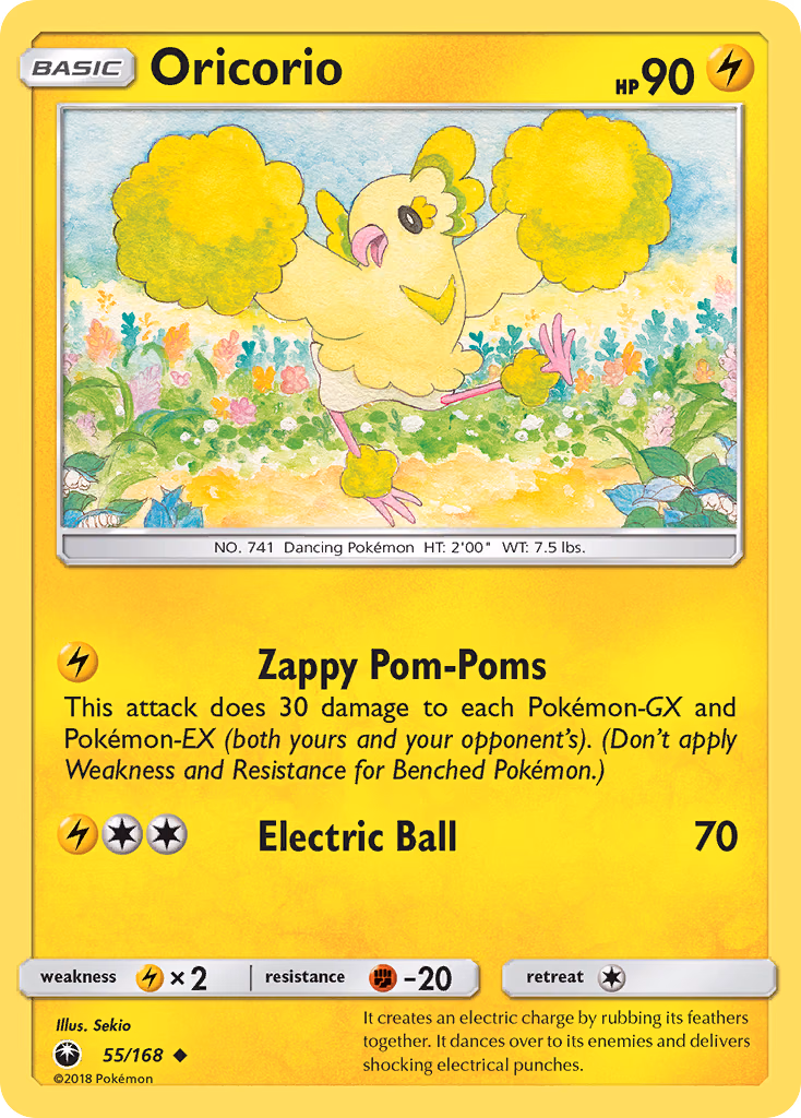 Oricorio Pokemon card (55/168, Celestial Storm)