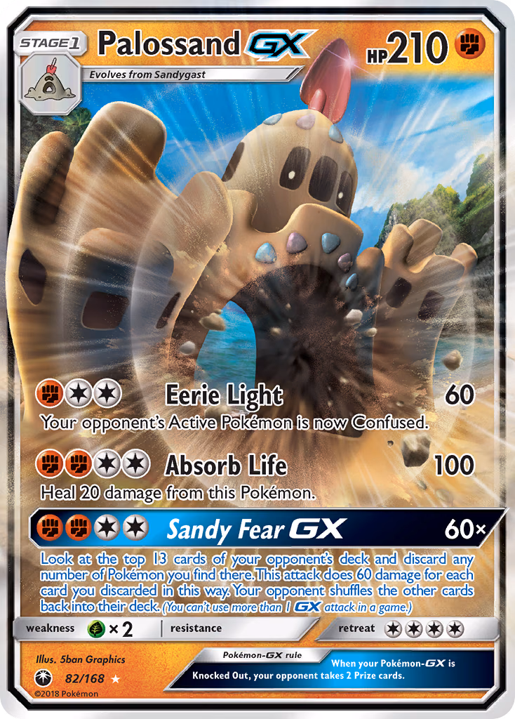 Palossand-GX Pokemon card (82/168, Celestial Storm)