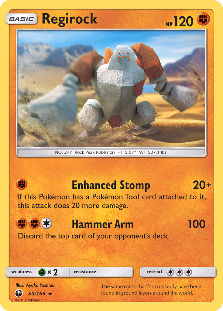 Regirock Pokemon card (80/168, Celestial Storm)