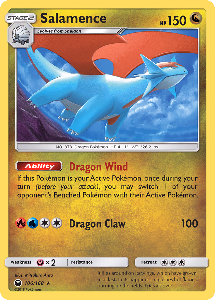 Salamence Pokemon card (106/168, Celestial Storm)