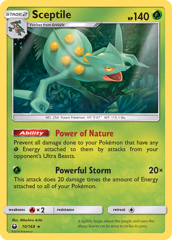 Sceptile Pokemon card (10/168, Celestial Storm)