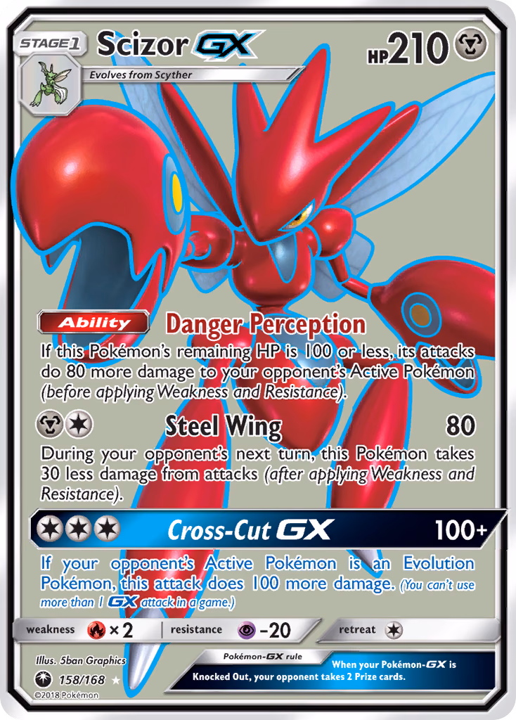 Scizor-GX Pokemon card (158/168, Celestial Storm)