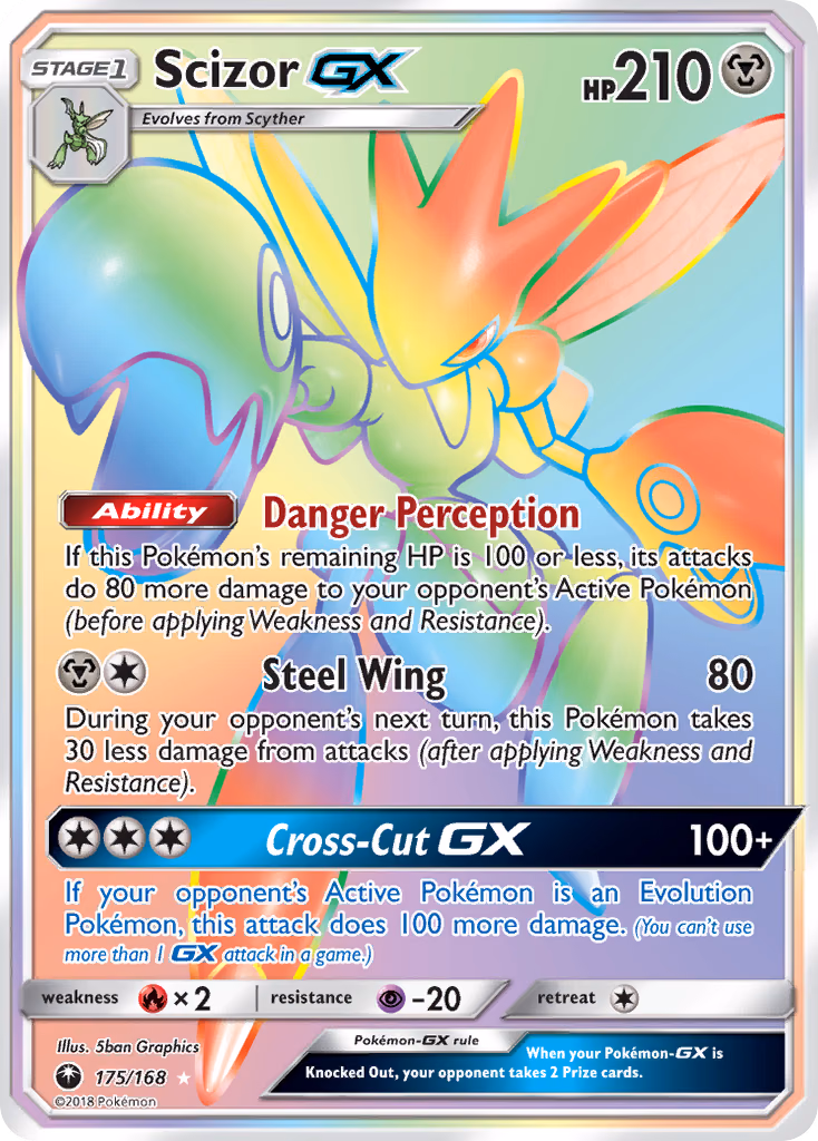 Scizor-GX Pokemon card (175/168, Celestial Storm)
