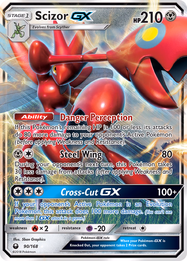 Scizor-GX Pokemon card (90/168, Celestial Storm)
