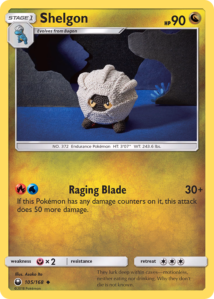 Shelgon Pokemon card (105/168, Celestial Storm)
