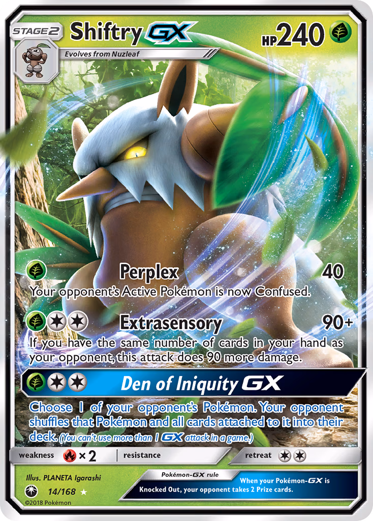 Shiftry-GX Pokemon card (14/168, Celestial Storm)