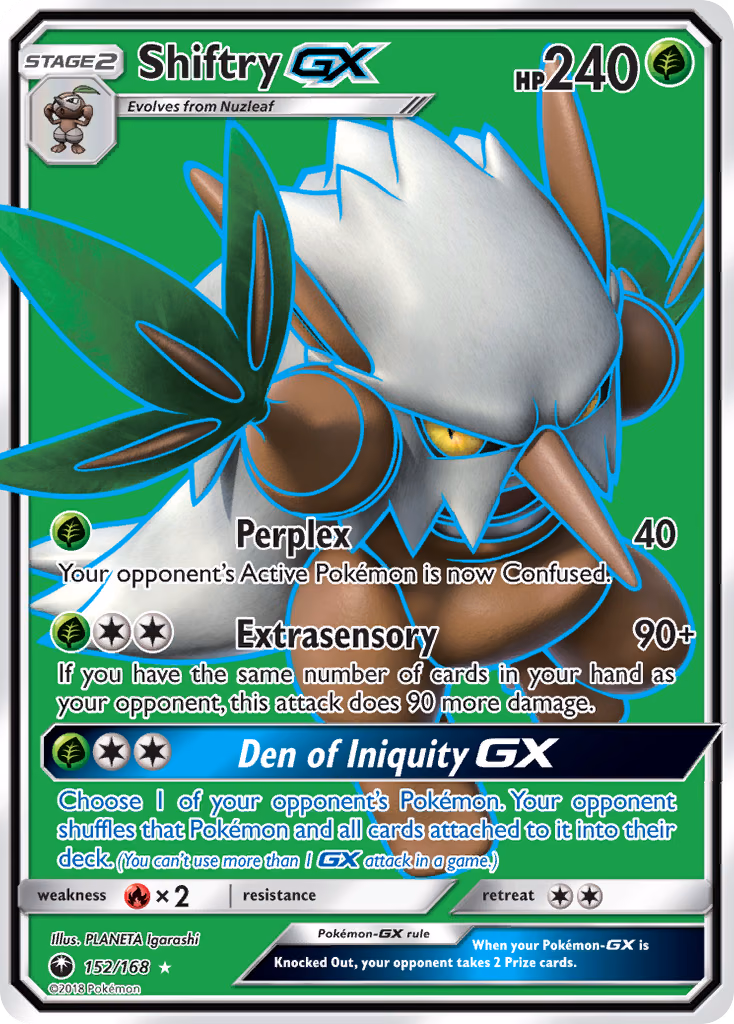 Shiftry-GX Pokemon card (152/168, Celestial Storm)