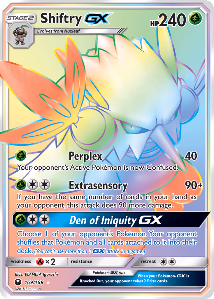 Shiftry-GX Pokemon card (169/168, Celestial Storm)