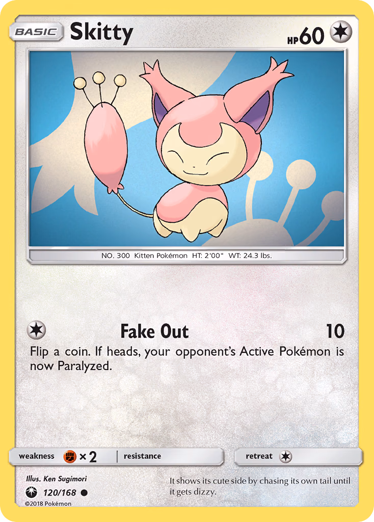 Skitty Pokemon card (120/168, Celestial Storm)