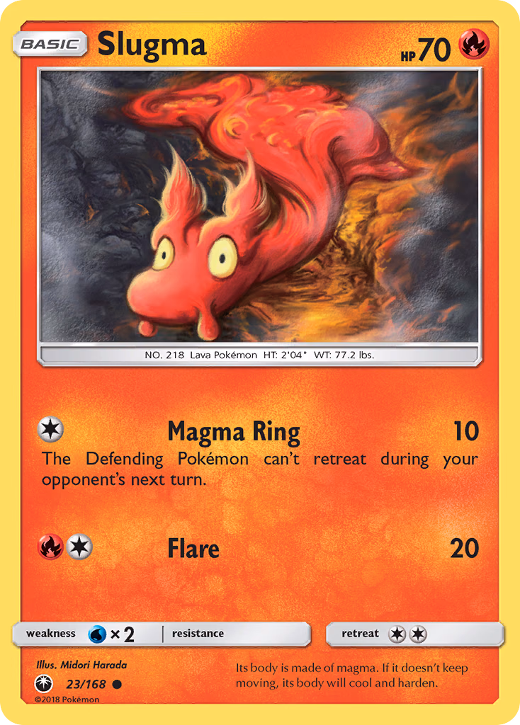 Slugma Pokemon card (23/168, Celestial Storm)