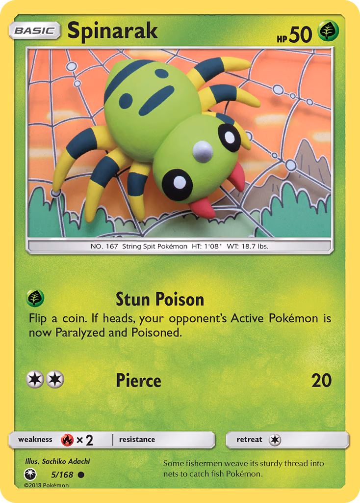 Spinarak Pokemon card (5/168, Celestial Storm)