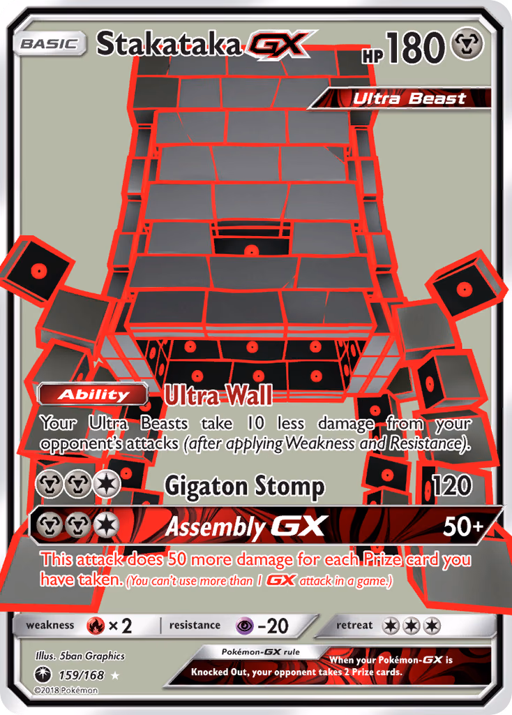 Stakataka-GX Pokemon card (159/168, Celestial Storm)