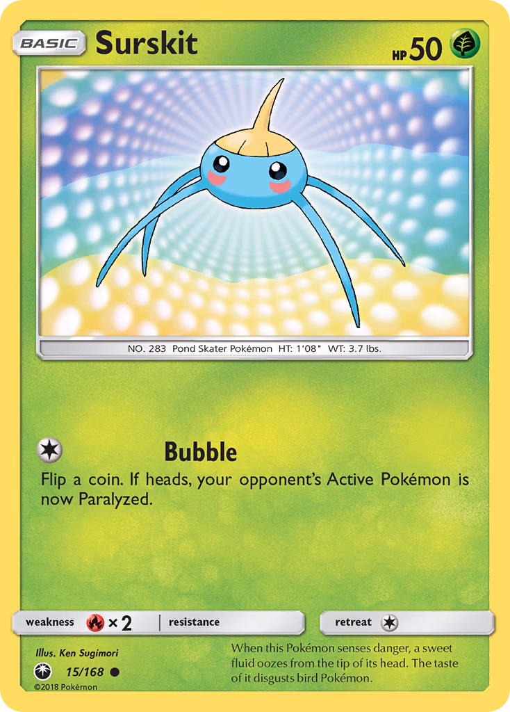 Surskit Pokemon card (15/168, Celestial Storm)